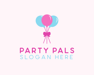 Birthday - Party Ribbon Balloons logo design