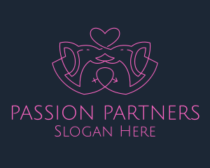 Lover - Heart Elephant Dating App logo design