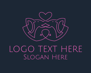 Wedding - Heart Elephant Dating App logo design