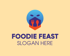 Eating - Food House Face logo design