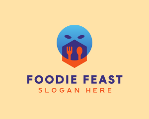 Food House Face logo design