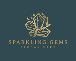 Gold Gemstone Jewelry logo design