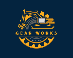 Gear Excavator Construction logo design