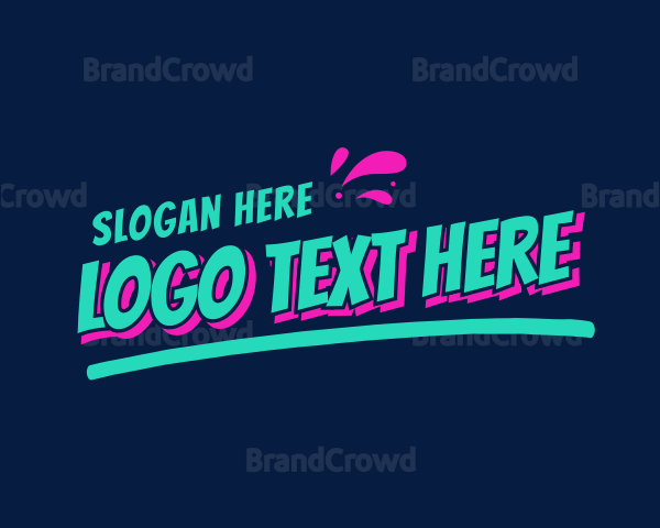 Neon Splash Wordmark Logo
