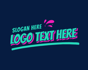 Playful - Neon Splash Wordmark logo design
