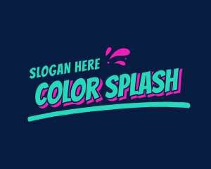 Neon Splash Wordmark logo design