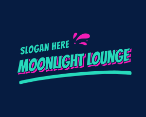 Nightlife - Neon Splash Wordmark logo design