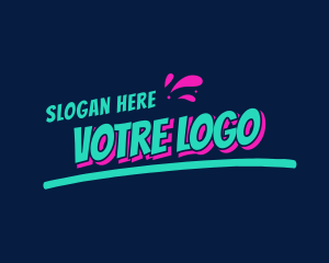 Creative - Neon Splash Wordmark logo design
