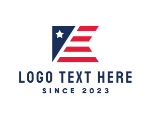 Patriotic American Flag logo design