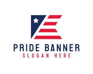 Patriotic American Flag logo design