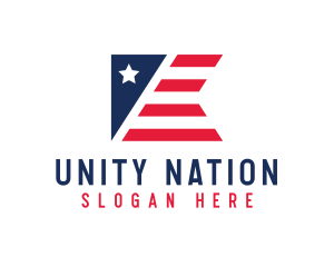 Patriotic American Flag logo design