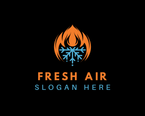 Fire Snowflake Refrigeration logo design