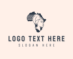 Curly - Tribal Woman Hairdresser logo design