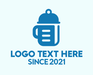 Leaning Center - Blue Cook Book logo design