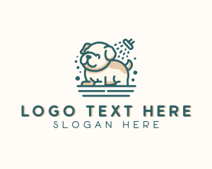 Pet Puppy Grooming Logo