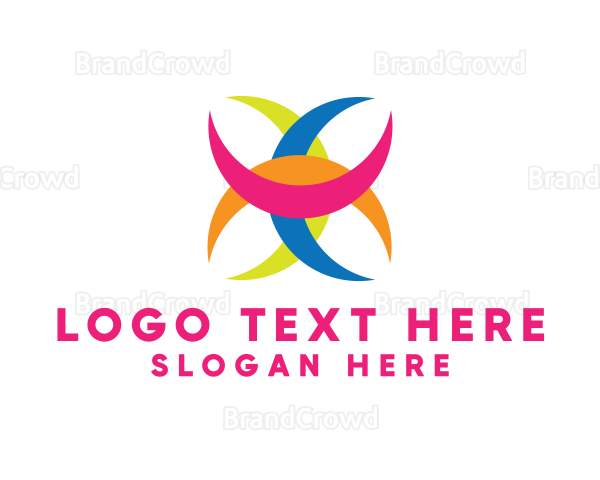 Colorful Crescent Shape Logo