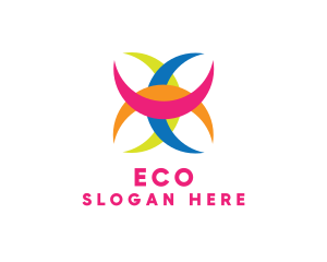 Colorful Crescent Shape Logo