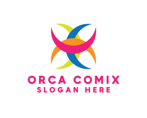 Colorful Crescent Shape Logo