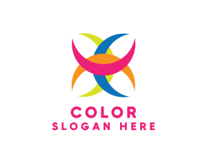 Colorful Crescent Shape logo design