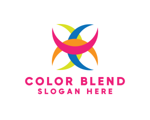 Colorful Crescent Shape logo design