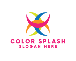 Colorful Crescent Shape logo design