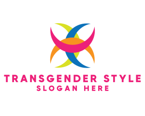 Transgender - Colorful Crescent Shape logo design