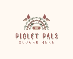 Piglet - Kids Rainbow Daycare logo design