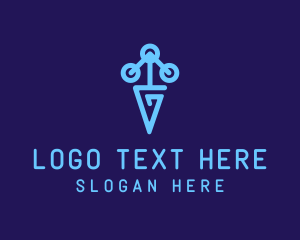 Tech - Blue Tech Letter G logo design