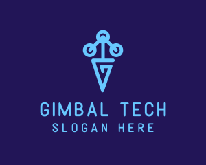 Blue Tech Letter G logo design