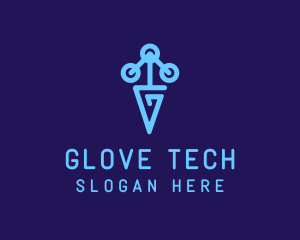 Blue Tech Letter G logo design