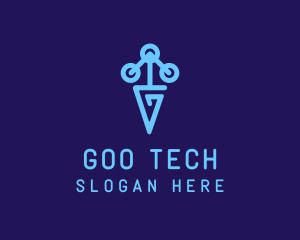 Blue Tech Letter G logo design