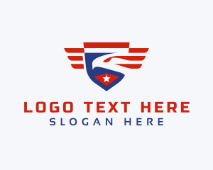 American - USA Eagle Bird Shield logo design