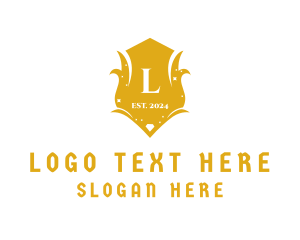 Deluxe - Gold Royalty Shield logo design