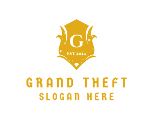 Financial - Gold Royalty Shield logo design