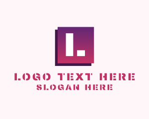 Square - Generic Gradient Stencil logo design