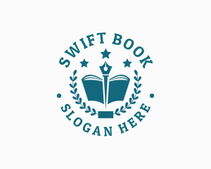 Booking - Quill Pen Book logo design