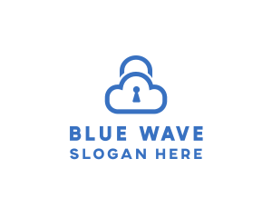 Blue Safe Cloud logo design