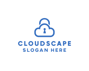 Blue Safe Cloud logo design