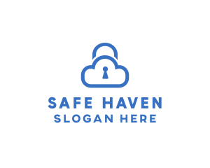 Blue Safe Cloud logo design