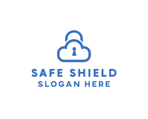 Blue Safe Cloud logo design