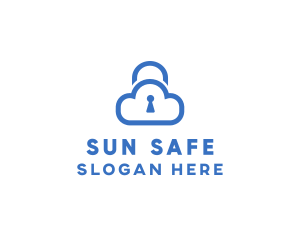 Blue Safe Cloud logo design