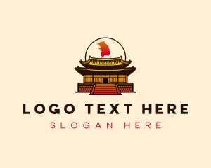 Map - Korean Shrine Temple logo design