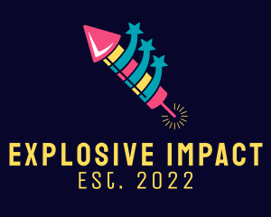 Explosive Rocket Fireworks  logo design