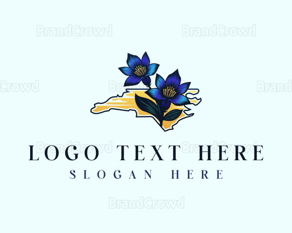 North Carolina Gentiana Flower Logo