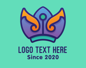 Tribal - Royal Purple Crown Headdress logo design
