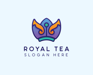 Royal Purple Crown Headdress logo design