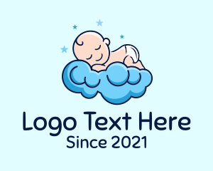 Nanny - Cloud Sleeping Baby logo design
