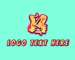 Teen - Graffiti Art Letter M logo design