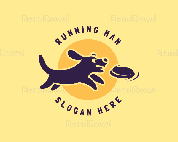 Cute Dog Frisbee Logo