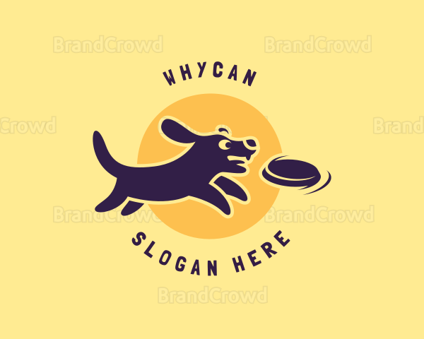 Cute Dog Frisbee Logo